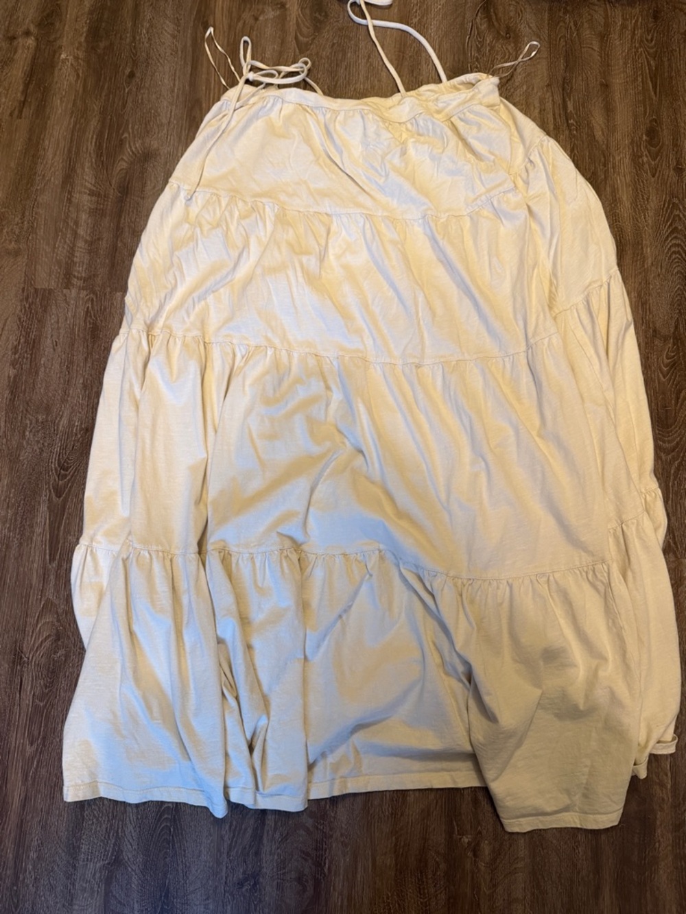 American Eagle Outfitters Ivory Tiered Maxi Sundress